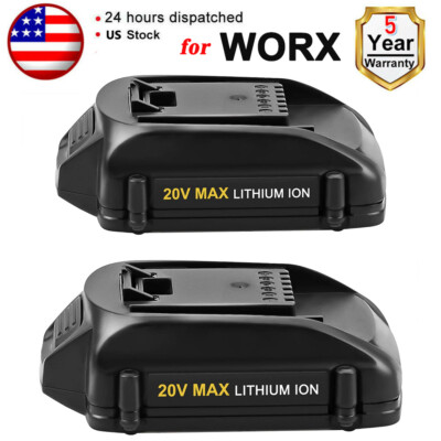 2 PACK For WORX 20V 4.0Ah Battery Extend Lithium-Ion WA3525 WA3575 WA3520 US