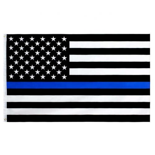6'x10' Foot Thin Blue Line Black And White American Flag Police Law ...