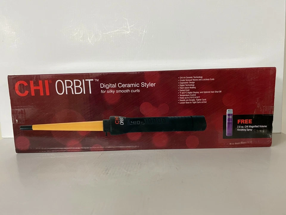 CHI ORBIT DIGITAL CERAMIC STYLER Curler Adjustable Heat Up To 410 F Tapered Iron - Image 4 of 4