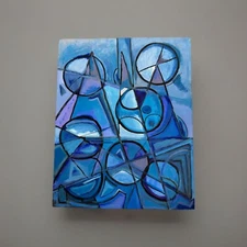 LISTED ARTIST painting ABSTRACT CUBISM modernist Dr. Benjamin Gross 24" x 30" 