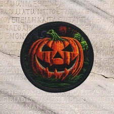 Jack O Lantern Patch Iron-on Applique Horror Scary Spooky Halloween Badge