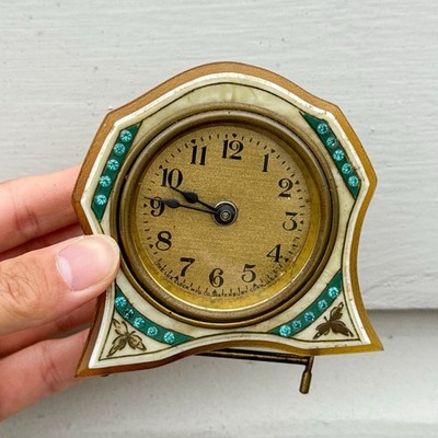 Antique 1920 Art Deco Alarm Clock Lucite Cover Working & Need