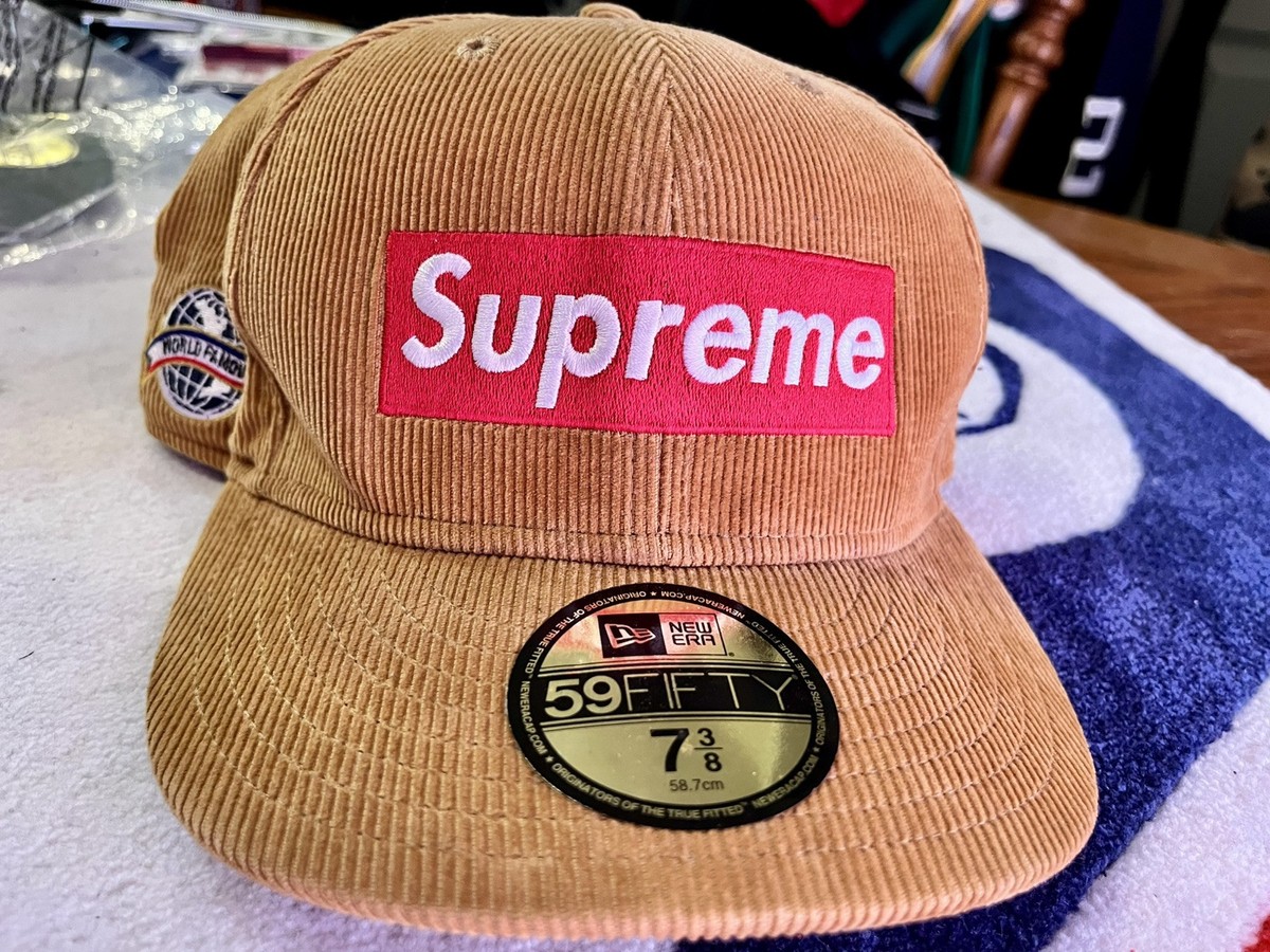 Supreme X New Era Corduroy Fitted Cap Hat | eBay