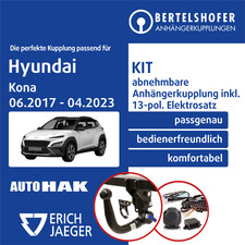 Für HYUNDAI Kona Typ OS 06.2017-04.2023 AHK abnehmbar +13pol spezifisch E-Satz