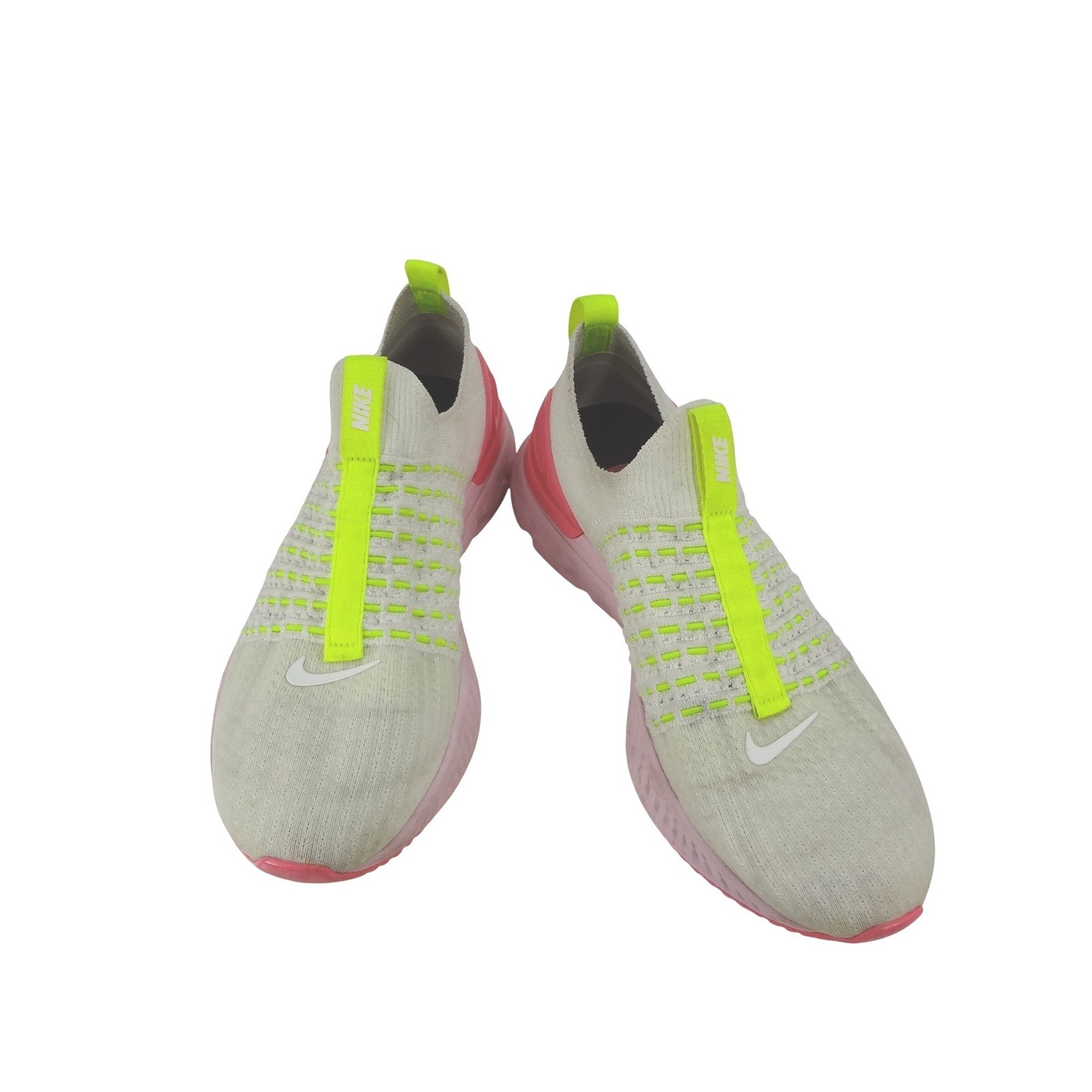 Nike React Phantom Run Flyknit 2 Women's White Volt Pink Running Shoes