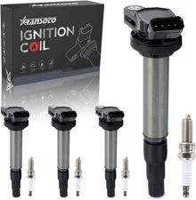  Ignition Coil Pack UF596 and Iridium Spark Plug 4912 Compatible with Toyota 