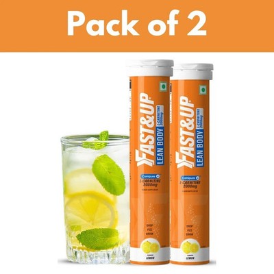 Fast &Up Lean Body Helps Convert Fat into Energy L-Carnitine, Lemon 20 Tabs Each
