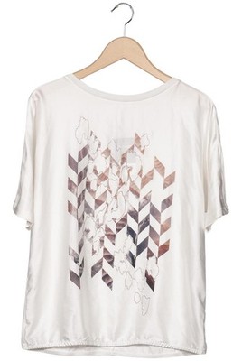Gerry Weber T-Shirt Damen Shirt Kurzärmliges Oberteil Gr. EU 38 Crem... #mtbv2vu