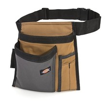 Tool Belt Pouch, 5 Pocket Canvas Work Apron, Adjustable Belt, Tan