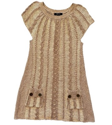 Style & Co Brown Sweater Y2K Mini Dress Pockets Women s Juniors Size Large