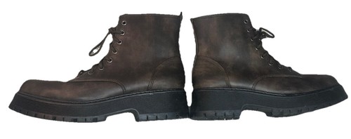 No Boundaries Women's Combat Boots Lace Up Side Zip Vegan Leather Brown Size 11 - Picture 4 of 8