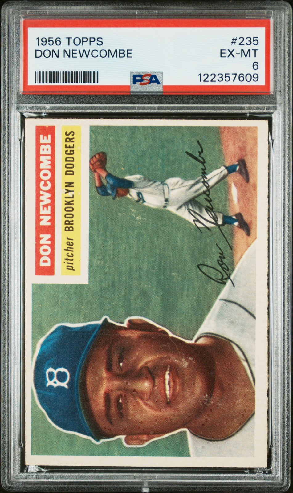 1956 TOPPS #235 DON NEWCOMBE PSA 6