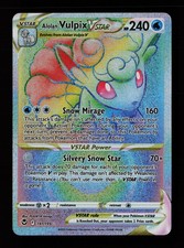 Carte Pokemon Alolan Vulpix VSTAR 197/195 Arcobaleno Rare Tempesta Argento