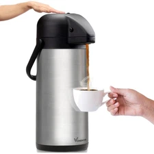 Insulated Stainless Steel Coffee Carafe 102oz Hot Cold Beverage Dispenser wit...