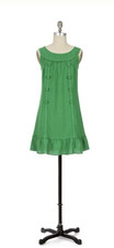 Anthropologie Edme & Esyllte Peacoat Linen Shift Dress-Kelly Green-Size Small