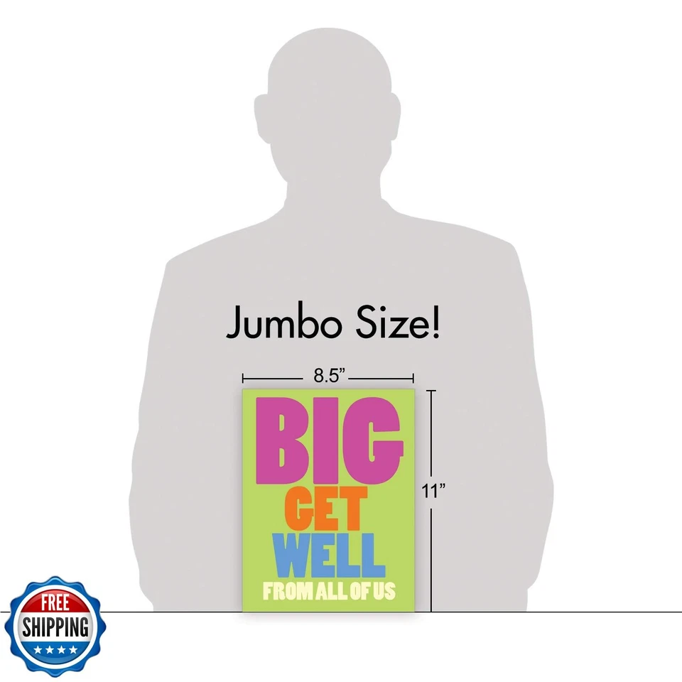 NobleWorks - Jumbo Get Well Greeting Card (8.5 x 11 Inch) - Beautiful Feel Be - Image 2 of 4