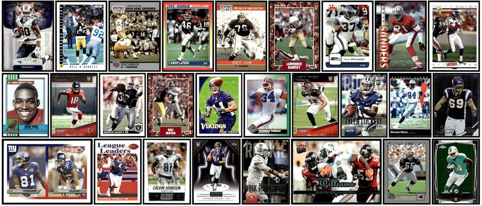 Lote mixto de 98 tarjetas deportivas de fútbol americano 1983-2020 Detroit Lions Foto 4 de 4