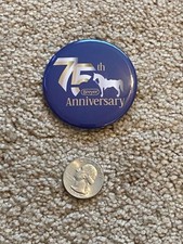 Breyer round metal button pin - 75th Annivers...