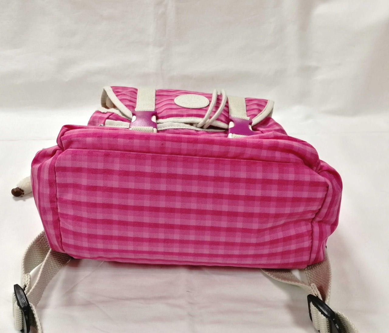 Checkered Backpack KIPLING Model Pink Slightly Fu… - image 3