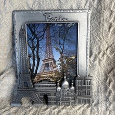 Metal Picture Frame Paris France Eiffel Tower 4x6