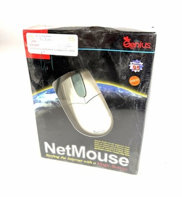 NEW Vintage Genius NetMouse Wired Mouse Magic Button MD-6 Pin PS/2 Port NIB