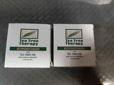 2 Pks Tea Tree Therapy Vaginal Suppositories with Tea Tree Oil 6 Ct #S11