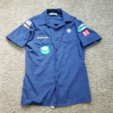 Boy Scouts of America BSA Youth XL Shirt Blue XL w/ Patches Oregon Made In USA