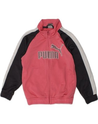 Puma Mädchen Trainingsanzug Oberteil Jacke 2-3 Jahre Rosa Colourblock Polyester AM69