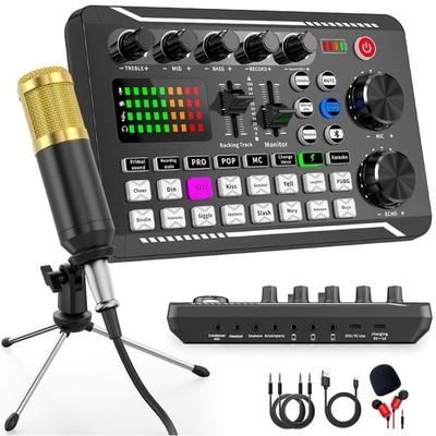 Live-Soundkarte und Audio-Interface mit DJ-Mixer-Effekten Soundboard Bluetooth