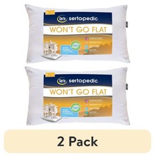Sertapedic Won't Go Flat Bed Pillow, King, 2 Pack
