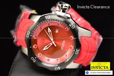 Invicta 45493 Men's 54mm Venom Sea Dragon Black Bezel Red Dial & Strap Watch