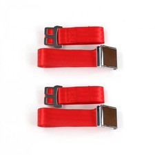 Chevy Chevelle 1964 - 1967 Airplane 2pt Red Lap Bucket Seat Belt Kit - 2 Belts