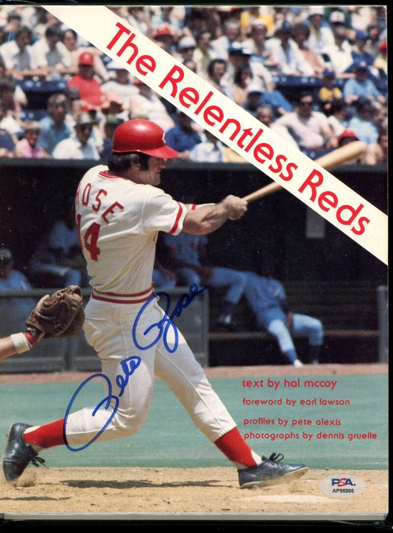 Pete Rose PSA DNA Signed 1976 Relentless Reds Magazine Autograph