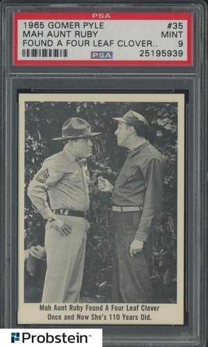 1965 Fleer Gomer Pyle #35 Mah Aunt Ruby Found A Four Leaf Clover... PSA 9 MINT