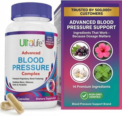 ULTALIFE Blood Pressure Supplements - Advanced Blood Pressure Supplement Complex