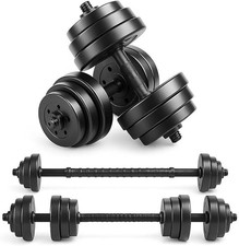 Adjustable Dumbbells Set 10kg 20kg 30kg 2 in 1 Barbell Free Weights