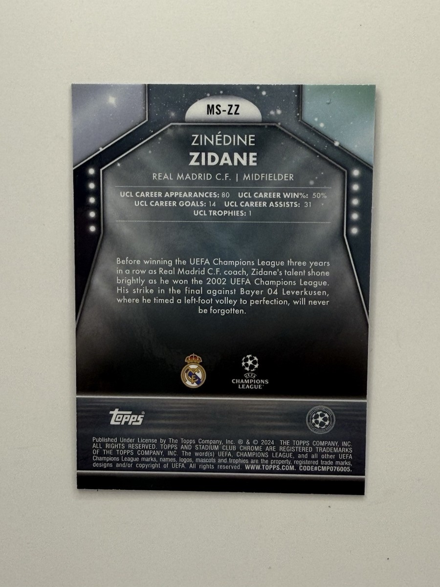 2023-24 Topps Stadium Club Chrome Ucl - Main Stage Zinedine