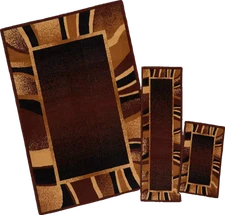 Home Dynamix Area Rug Runner Scatter Set Ariana Brown/Beige Modern 5'x 7' (3-Pc)