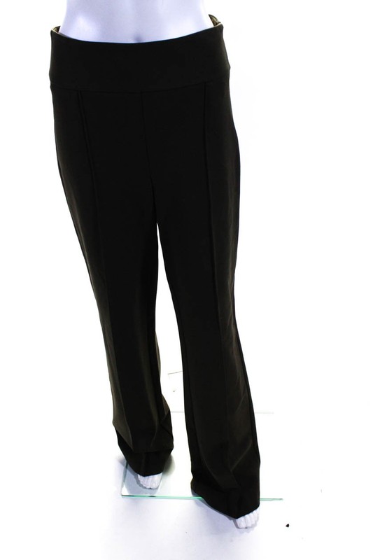 Drew Womens Mid Rise Pleated Ponte Flare Dress Pants Brown Size 6 LL19LL