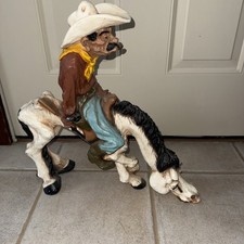 Vintage 1977 Universal Statuary 523 Western Cowboy Sheriff Horse Sculpture Nice