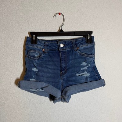 Refuge Denim Miami High Rise Stretch Distressed Jean Shorts Blue Size 3