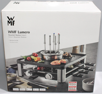 WMF Lumero 3In1 Gourmet Station Raclette Fondue Tischgrill 1800W 8 Personen NEU