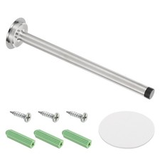10 Inch Stainless Steel Door Stopper, Screw Adhesive Install Silver 
