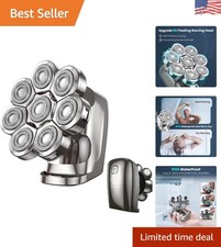 Waterproof Electric Head Shaver - Fast Charging, LED Display, 8D Design