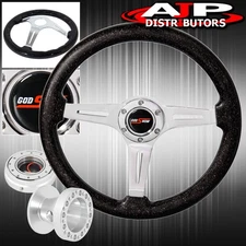 Silver Quick Release + Metallic Black Steering Wheel + Hub For 90-96 300Zx