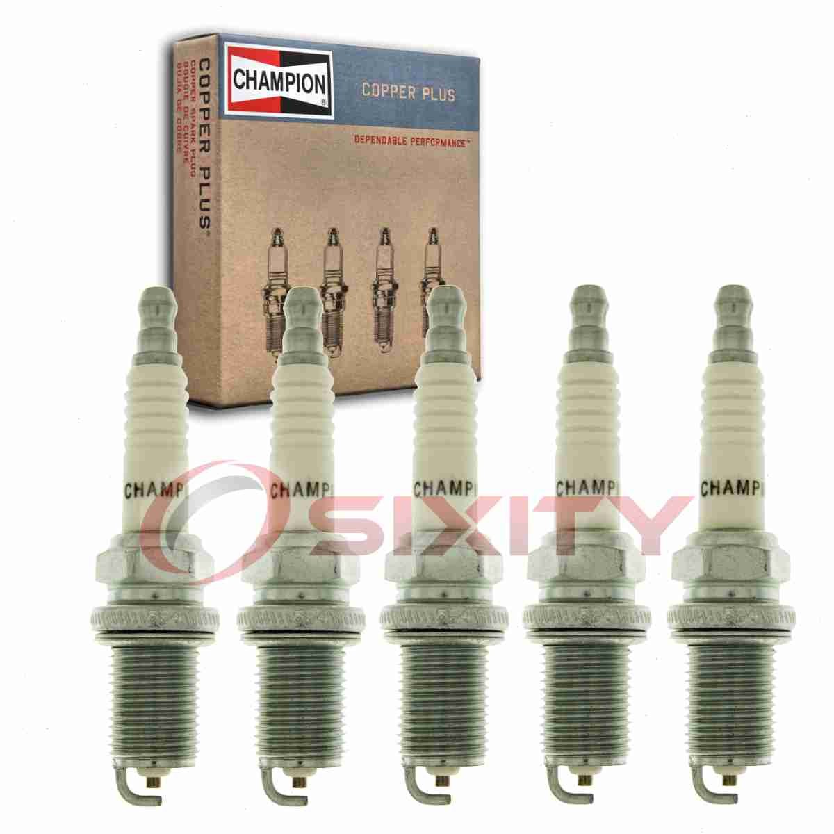 5 pc Champion Copper Plus Spark Plugs for 1992-1994 Audi S4 2.2L L5 Ignition wg