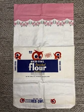 RARE!! Vintage Red Owl Enriched Flour 50 Lb. Flour Sack SANDMAN PILLOWCASE BAG