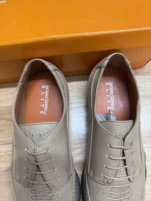 Antonio Cerrelli Elite 6729 Tan Blue Gator Print Lace-Up Dress Shoes Antonio Cerrelli Fashion Dress Shoes for Men Tan Gator Print main image 4