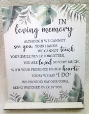 "In Loving Memory" Memorial Plaque for a Wedding
