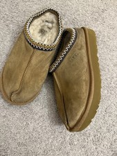 UGG Tasman Women s Slippers US 7 Brown Suede Sheepskin Lined Rubber Sole